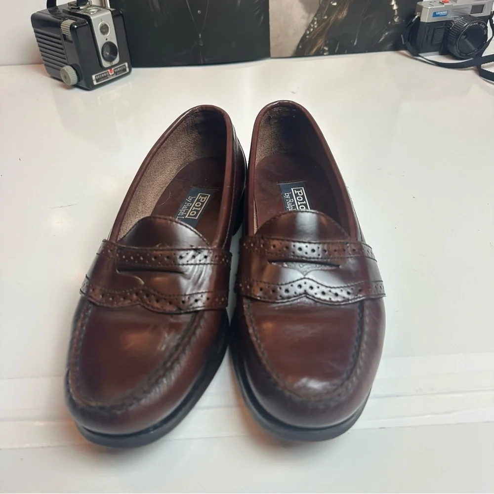 Dark Academia Penny Loafers | Polo Ralph Lauren Heritage Leather Slip Ons